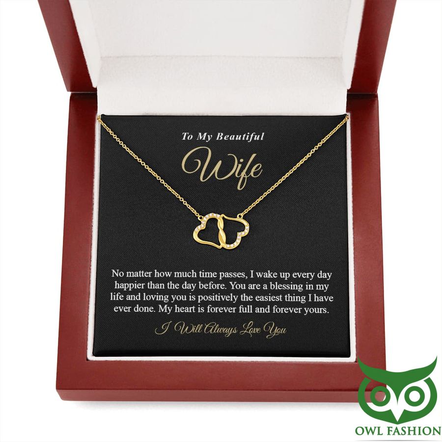 10 To My Wife Golden Color Necklace For Valentine Gift