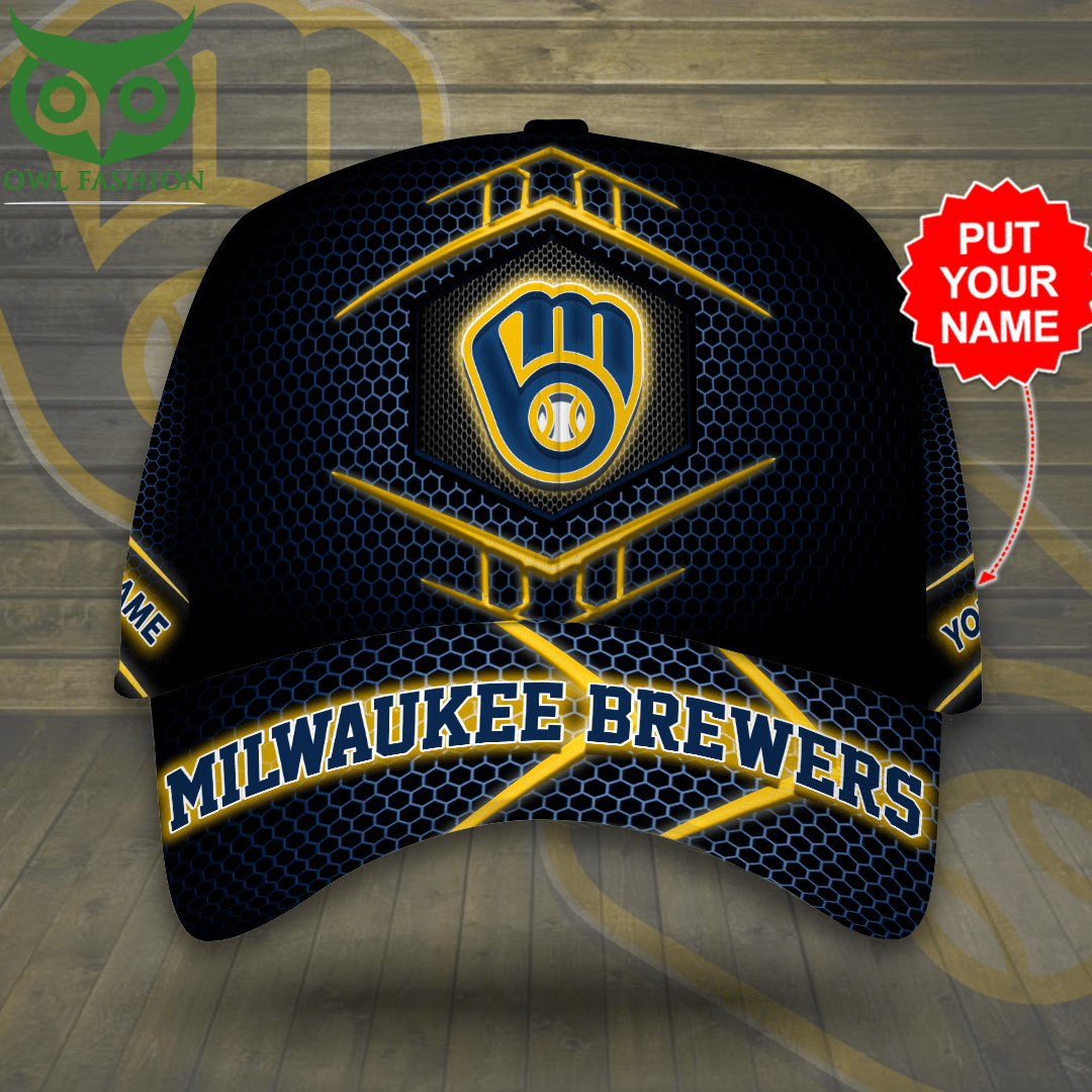 Custom Name MLB Milwaukee Brewers 3D Cap