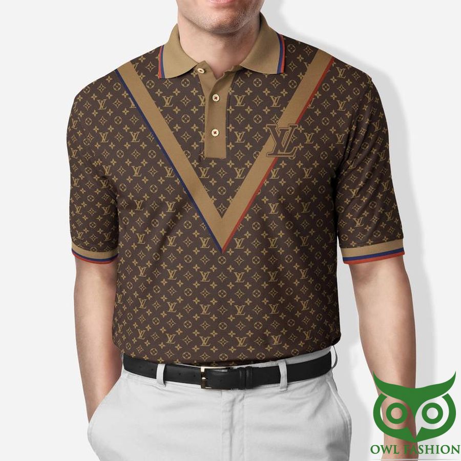 11 Louis Vuitton Big V Center with Small Brand Logo Around Polo Shirt