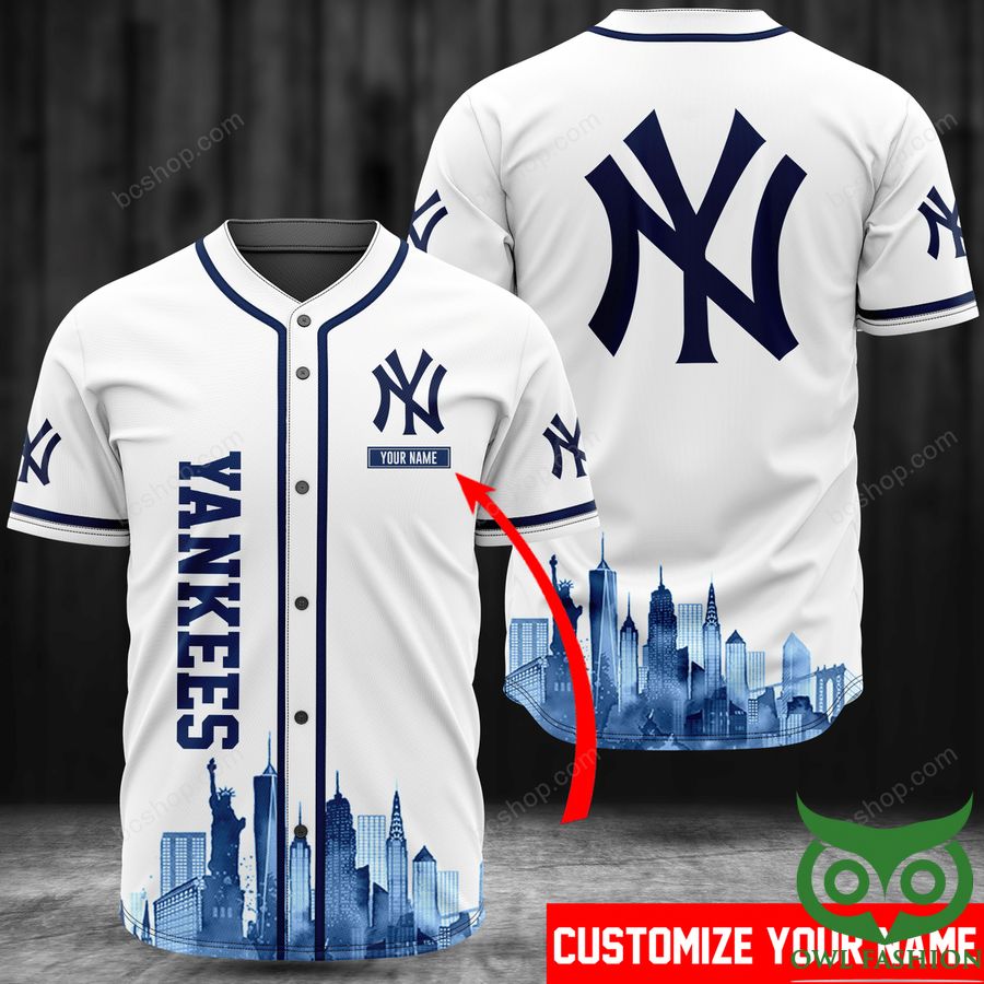 34 Personalized New York Yankees city view baseball Jersey shirt