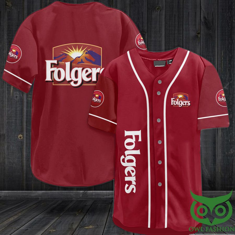 22 Folgers Coffee Baseball Jersey Shirt