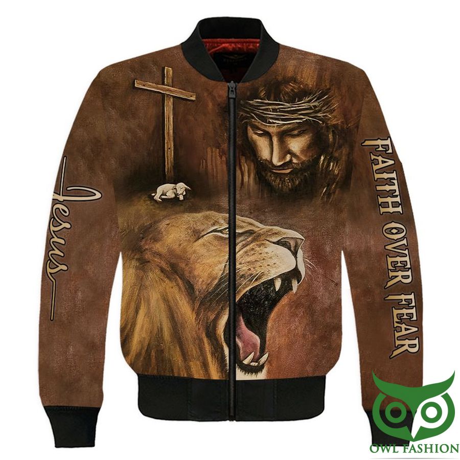 22 Lion and Jesus Faith Over Fear Hoodie and Sweatshirt