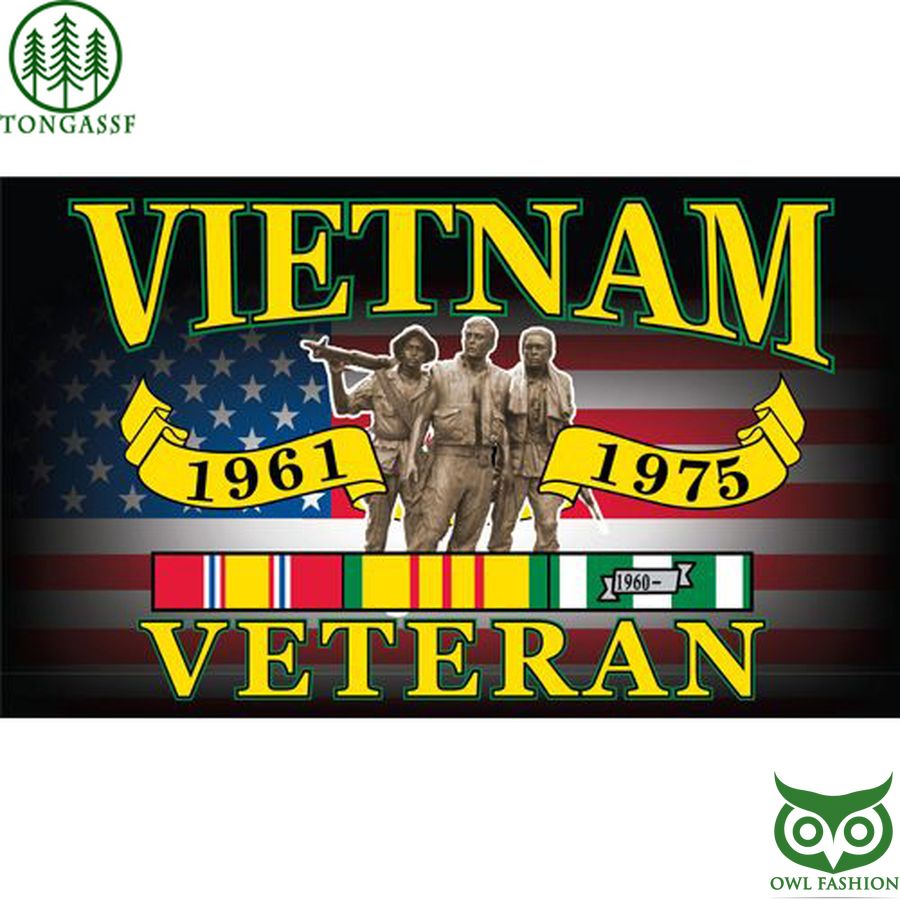 55 1975 vietnam veteran memorial flag