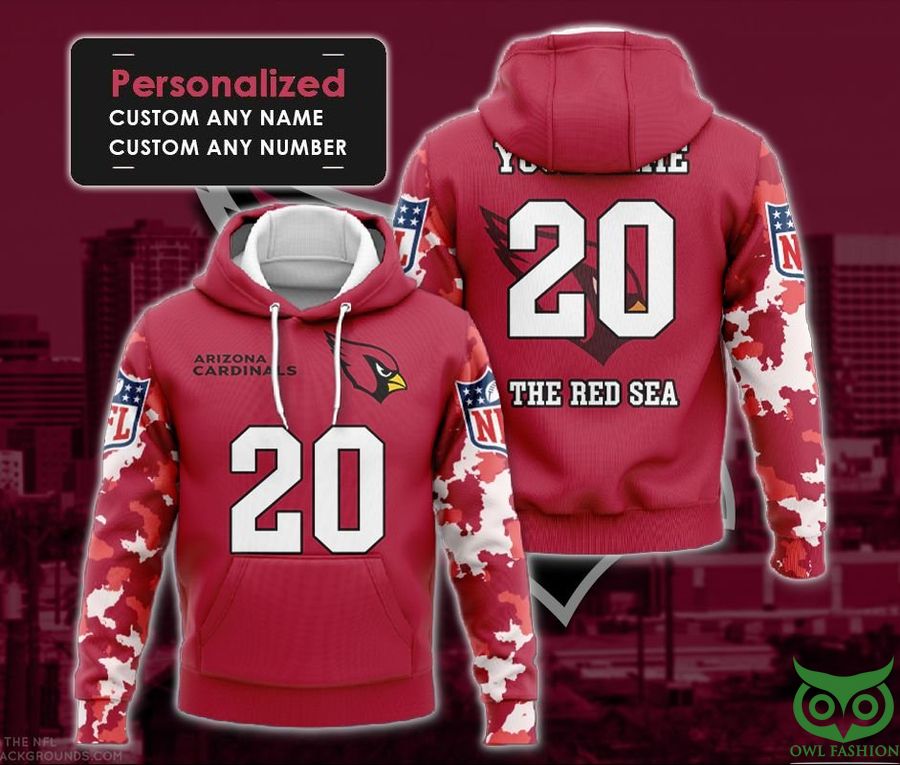 80 Personalized NFL Arizona Cardinals The Red sea Hoodie 3d