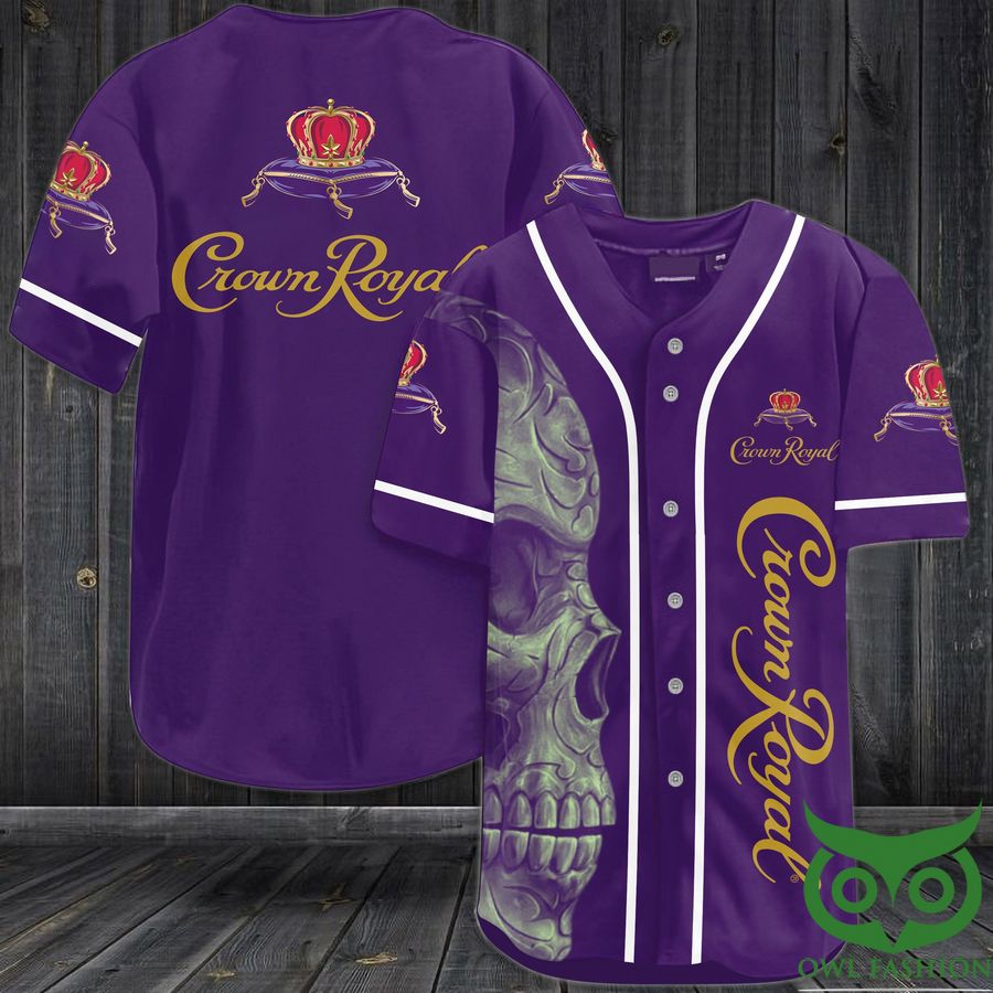 26 Crown Royal Skull Baseball Jersey Shirt