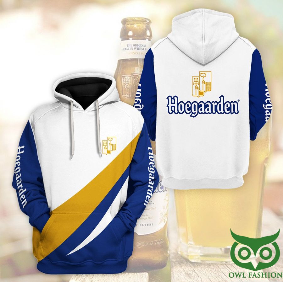 25 Hoegaarden Beer Logo White Blue Yellow 3D Hoodie
