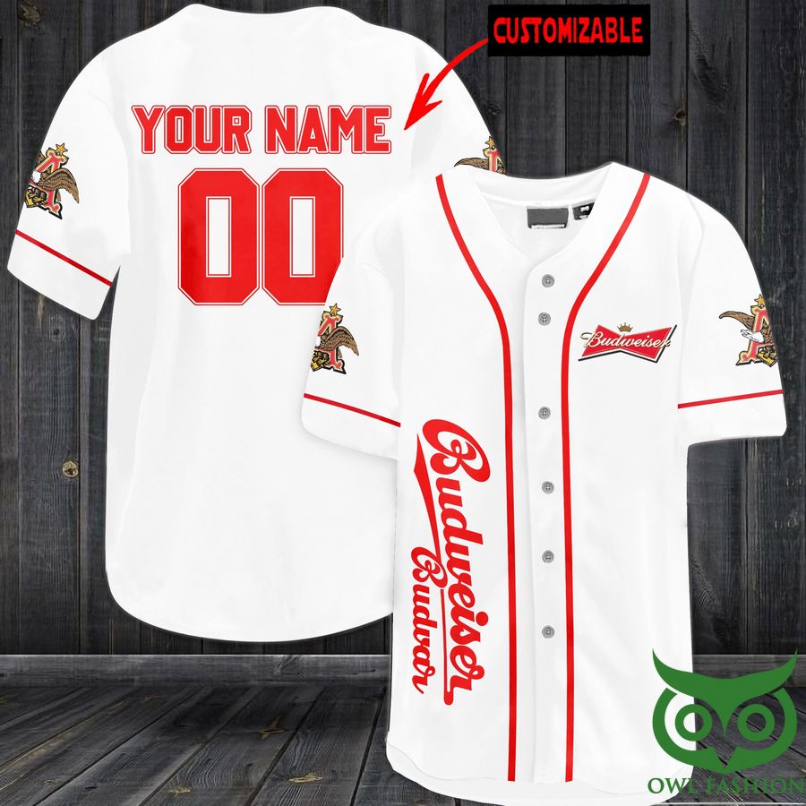 25 Budweiser Budvar Custom Name Number Baseball Jersey Shirt