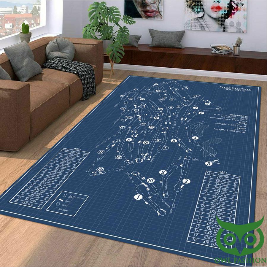 101 Winged foot golf course map Limited Edition 3D Carpet Rug
