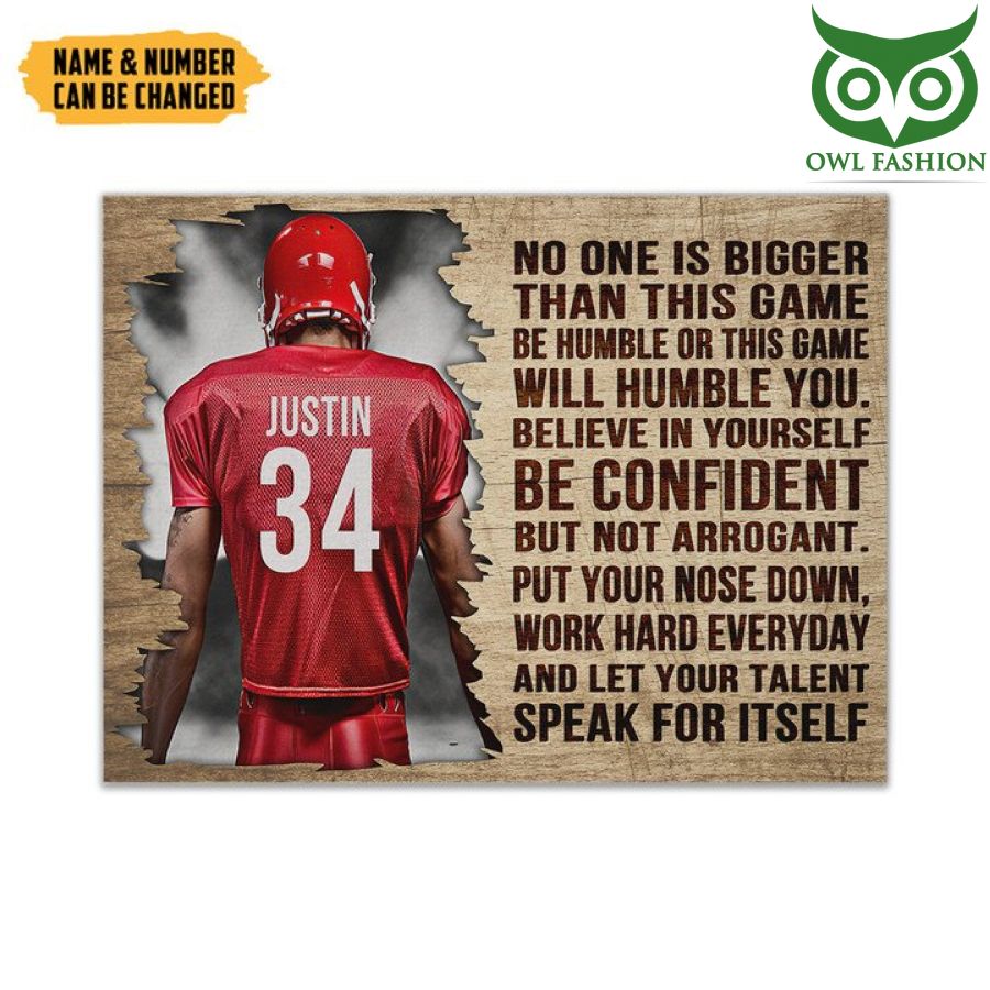 4 AMERICAN FOOTBALL NO ONE IS BIGGER THAN THIS GAME CUSTOM CANVAS