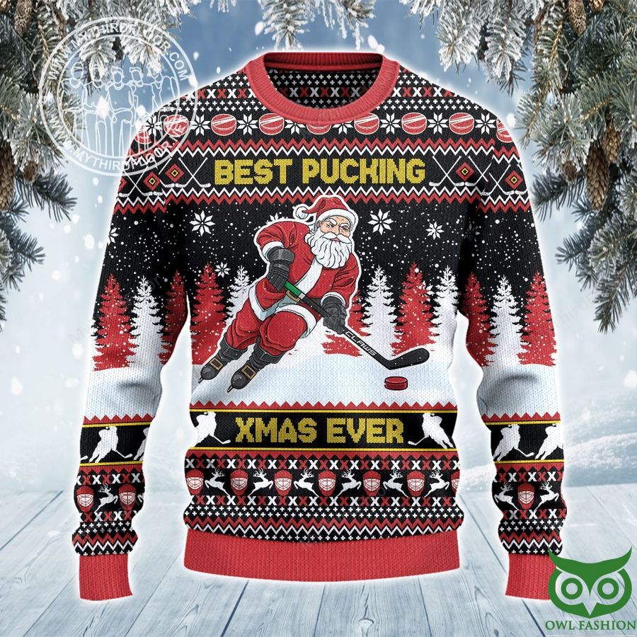 38 Best Pucking Xmas Ever Ice Hockey Lovers Gift All Over Print 3D Ugly Sweater