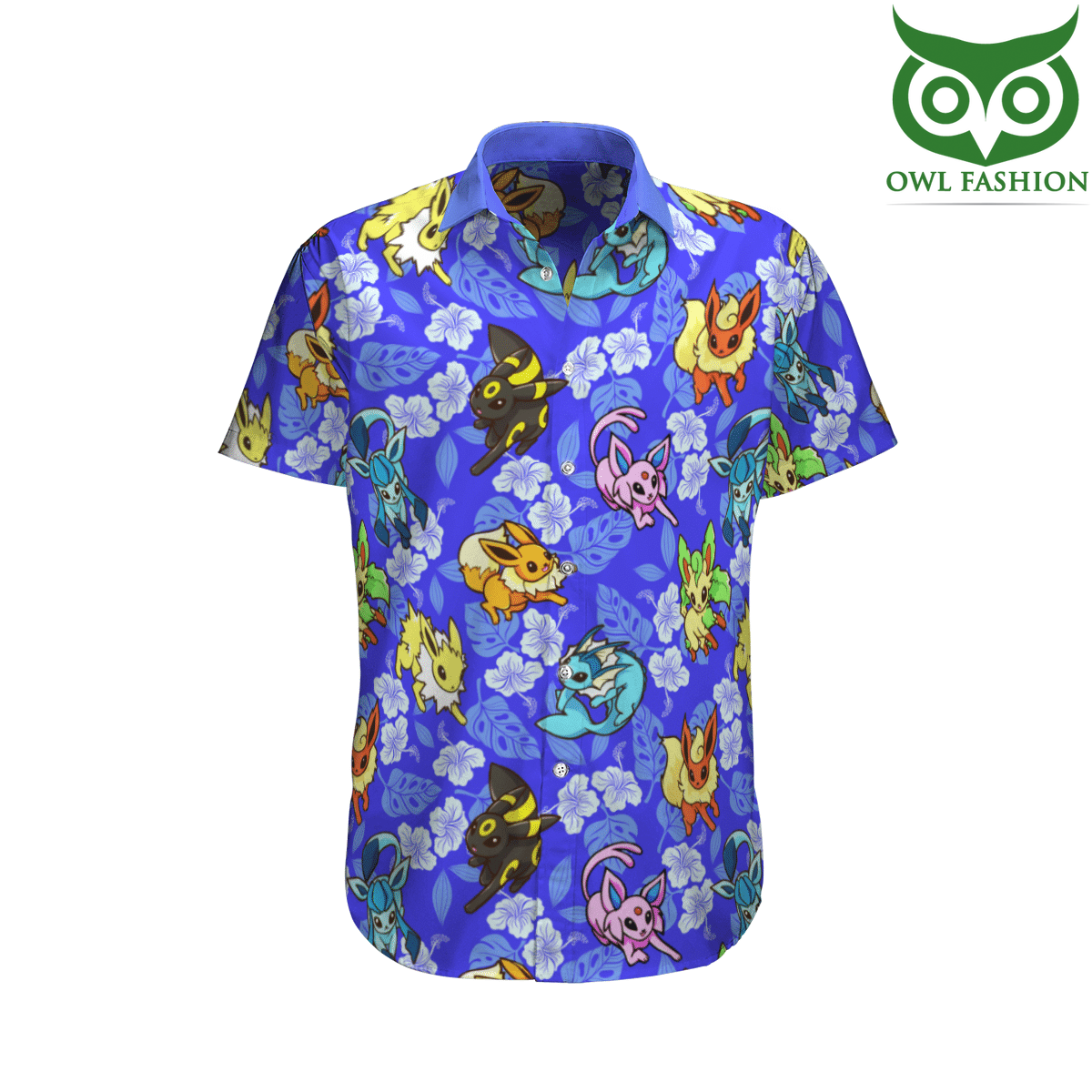 2 Pokemon Eevee Tropical Beach Hawaiian Shirt And Shorts