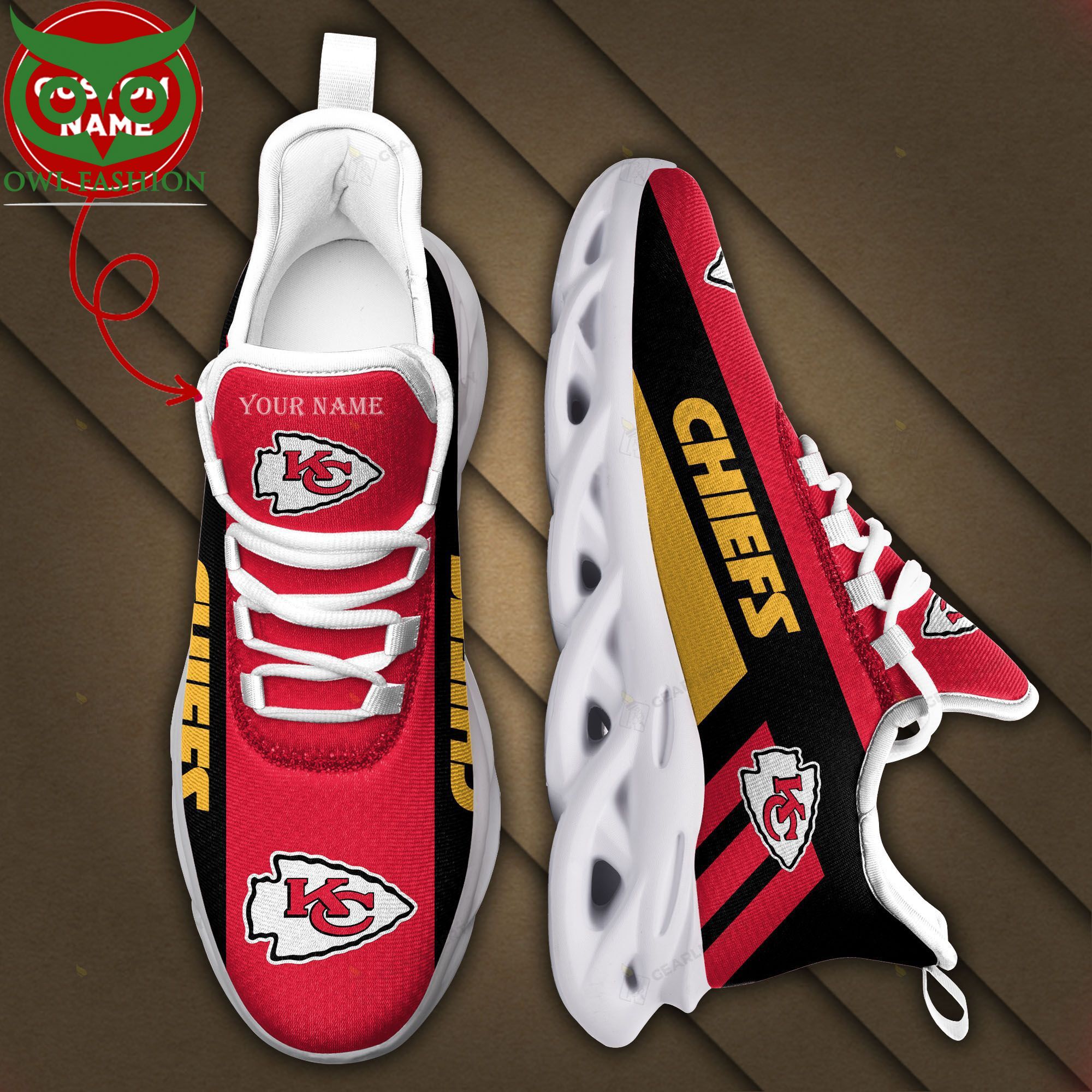82 Custom Name KANSAS CITY CHIEFS NFL Max Soul Sneakers