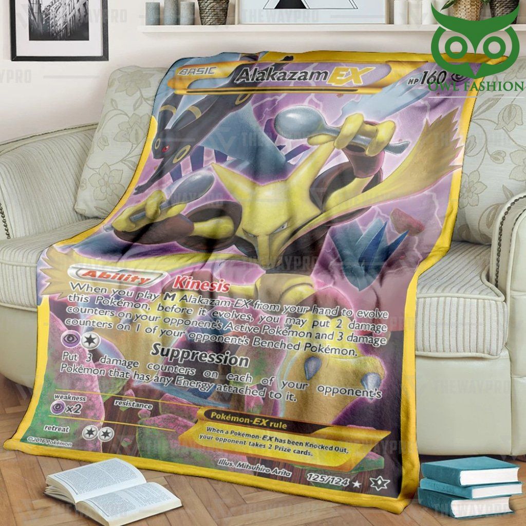36 Pokemon Alakazam EX Full Printed Fleece Blanket
