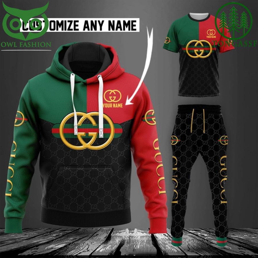 Red and Green Gucci Personalized Hoodie and Pants