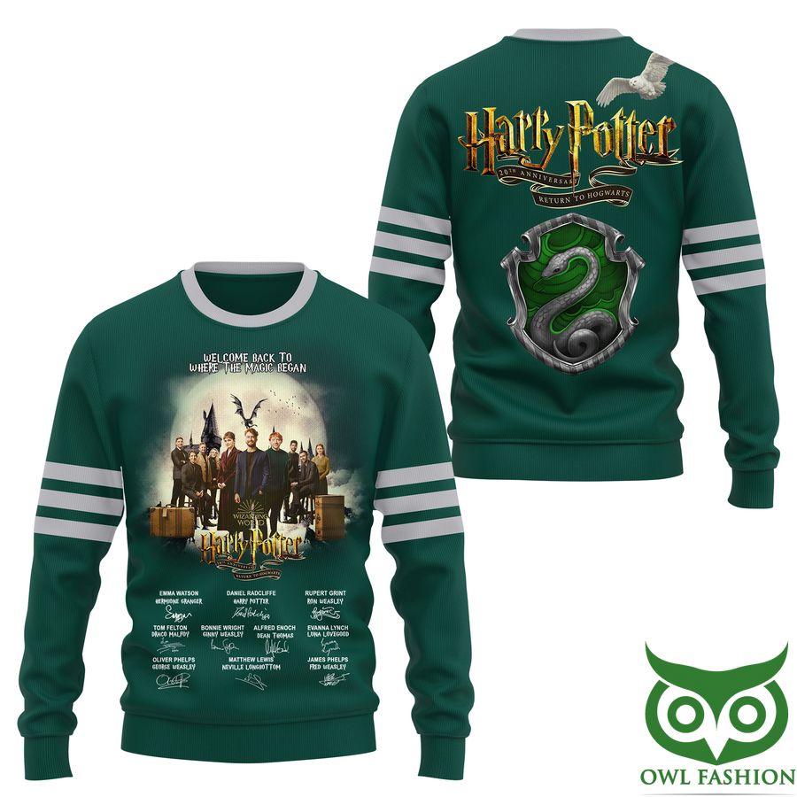 39 Harry Potter 20th Anniversary Slytherin Snake 3D Shirt