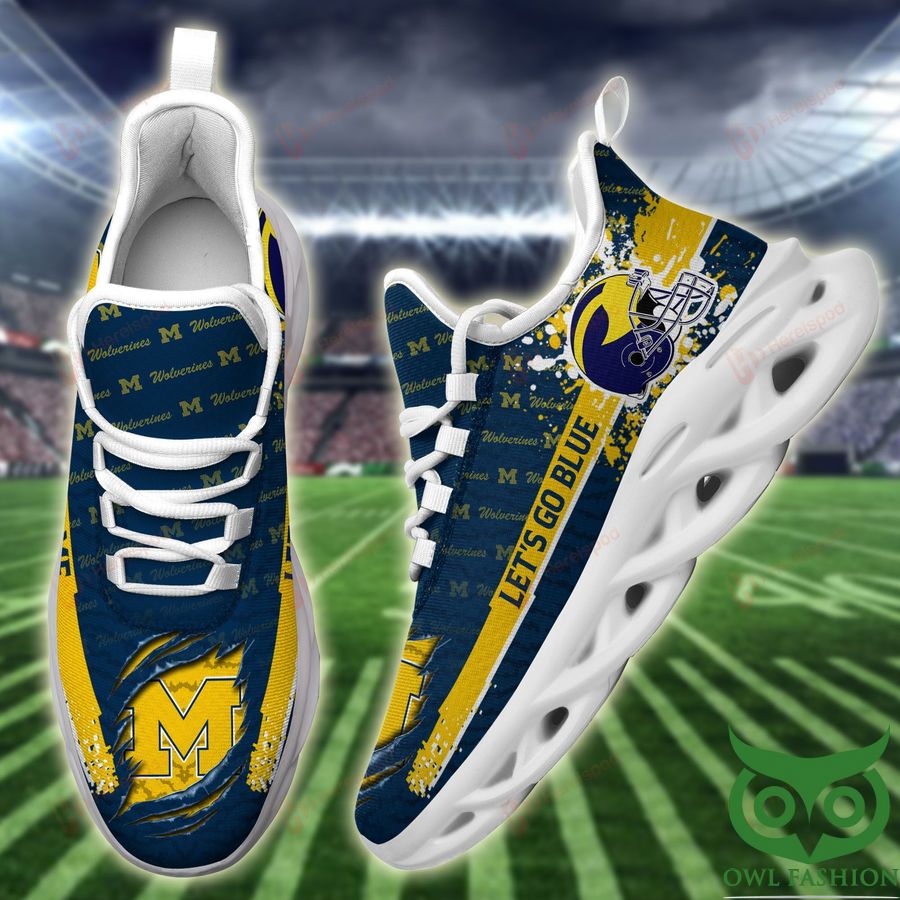 3 Personalized Michigan Wolverines Lets go blue Max Soul Shoes