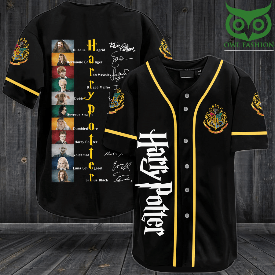8 Harry Potter character Hogwart black baseball jersey shirt