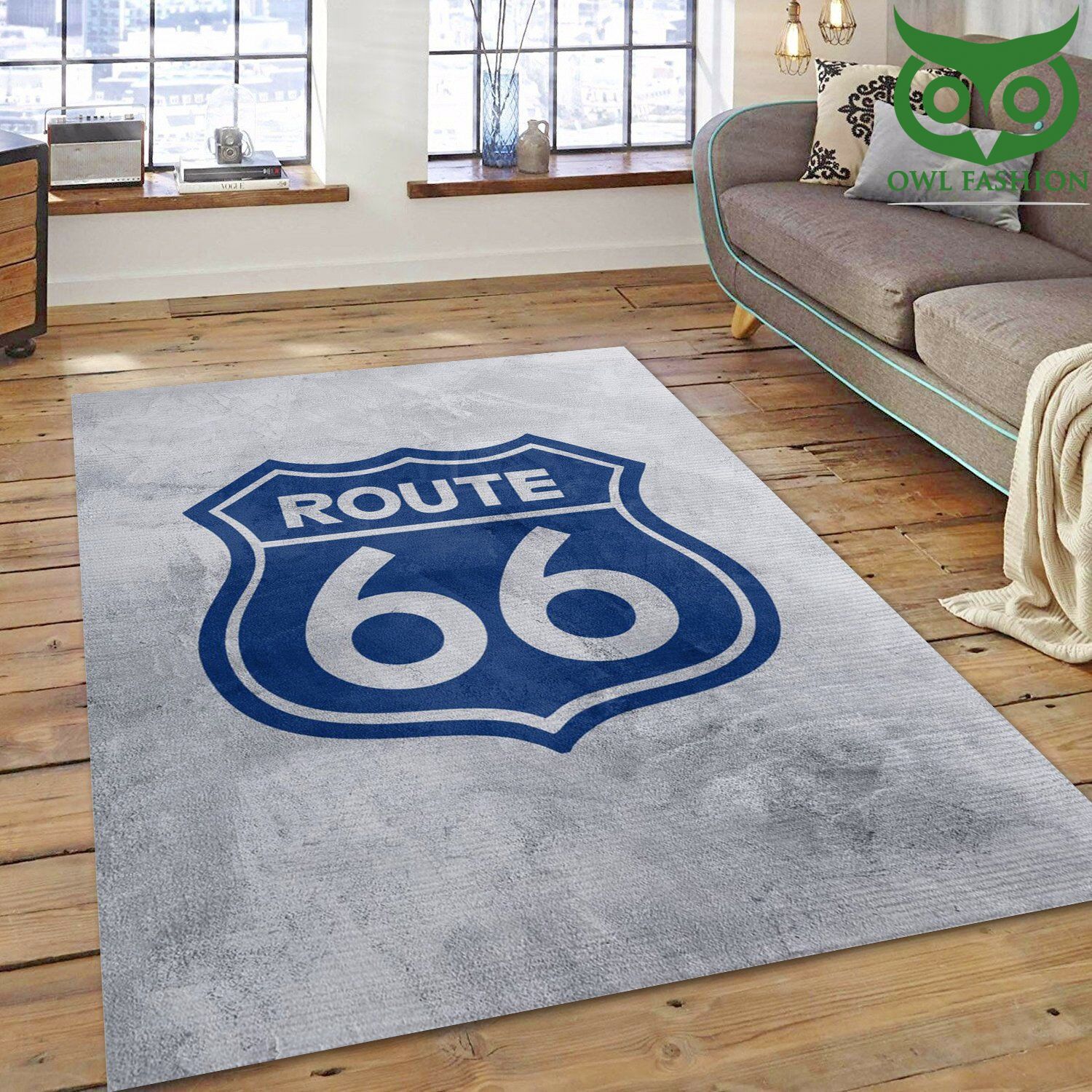2 Route 66 Art Rug Living Room Carpet Rug