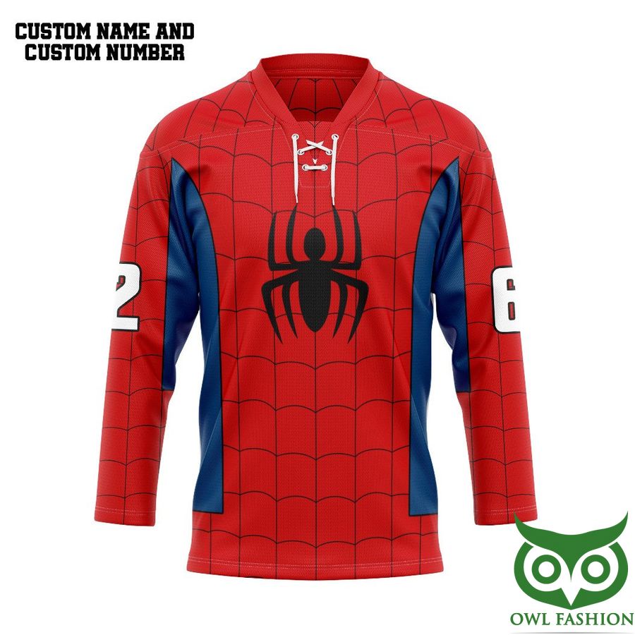 24 3D Spiderman Cosplay Custom Name Number Hockey Jersey