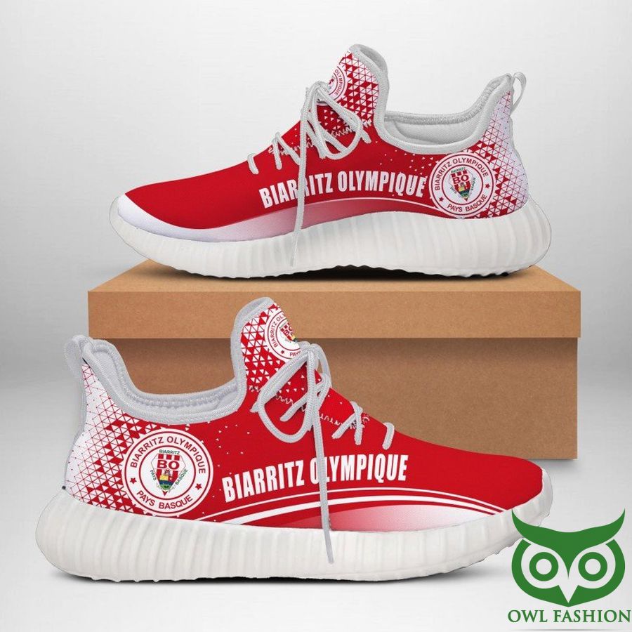 Biarritz Olympique Rugby White and Red Reze Shoes Sneaker