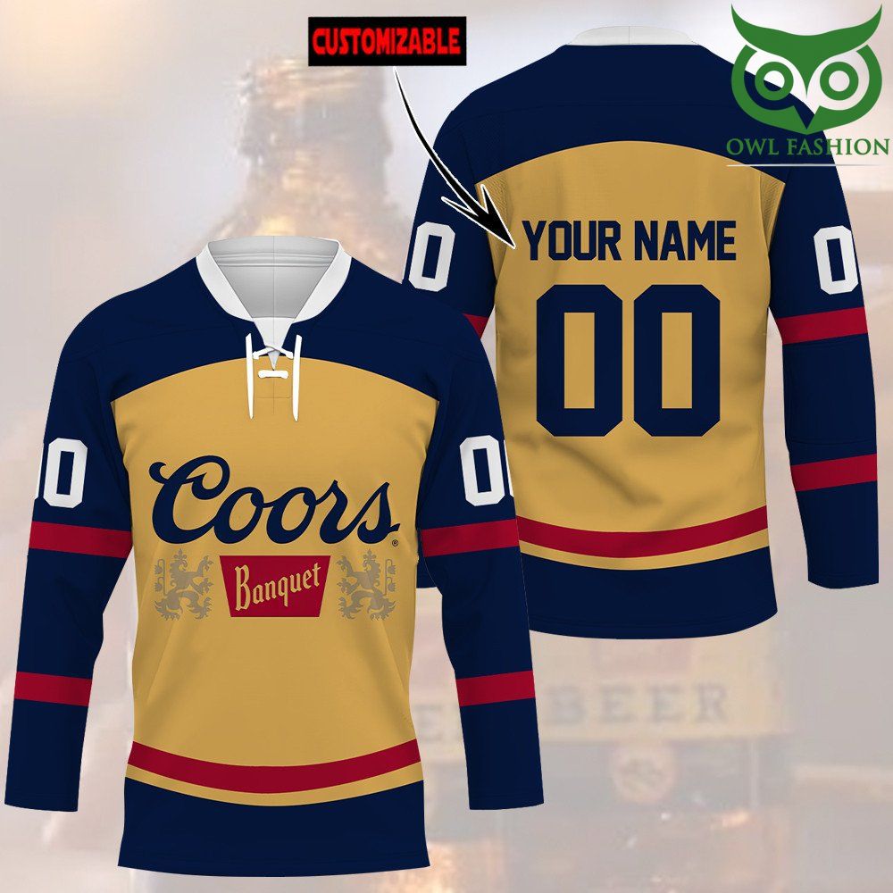 Coors Banquet Custom Name Number Hockey Jersey 