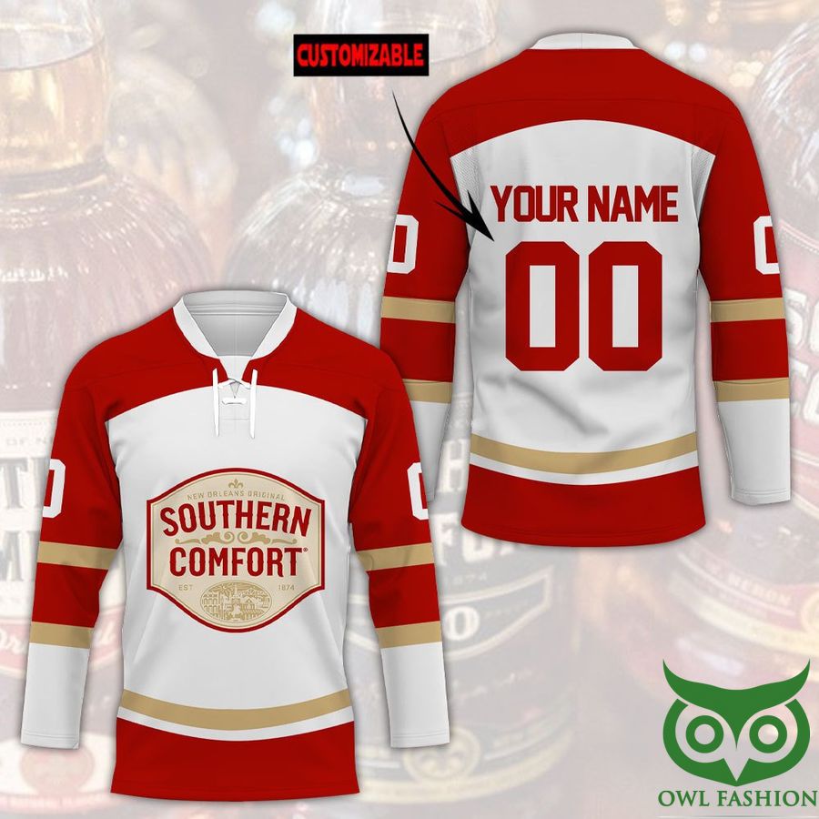 Custom Name Number Southern Comfort Whiskey Hockey Jersey