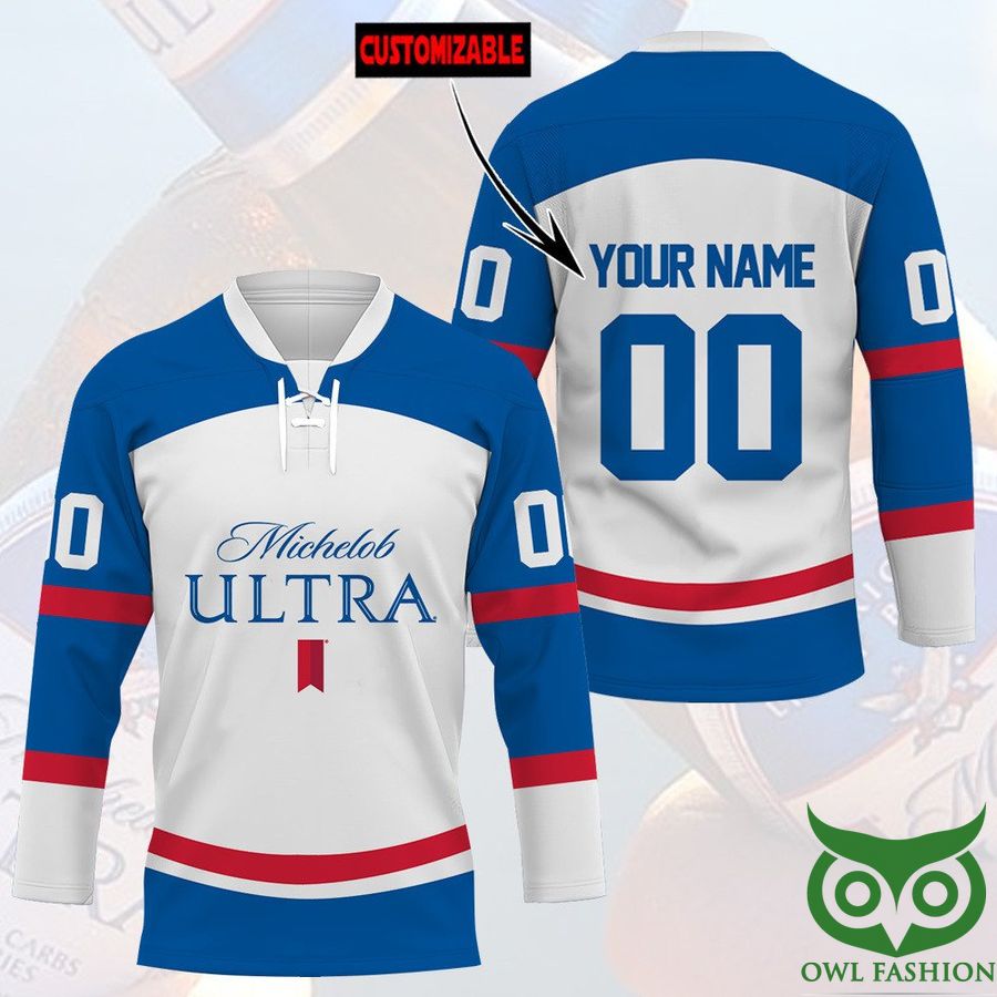 Michelob Ultra Beer Custom Name Number Hockey Jersey