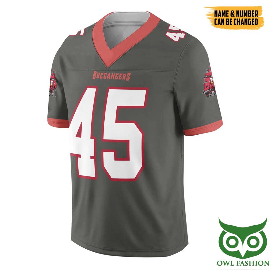 3D NFL Tampa Bay Pewter Custom Name Number Jersey Shirt