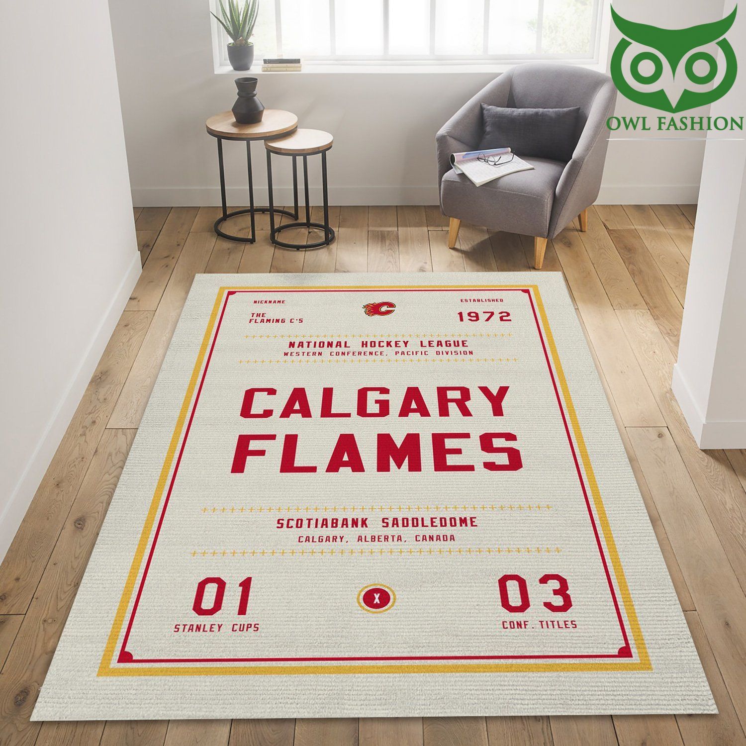 Calgary Flames NHL Carpet Rug 