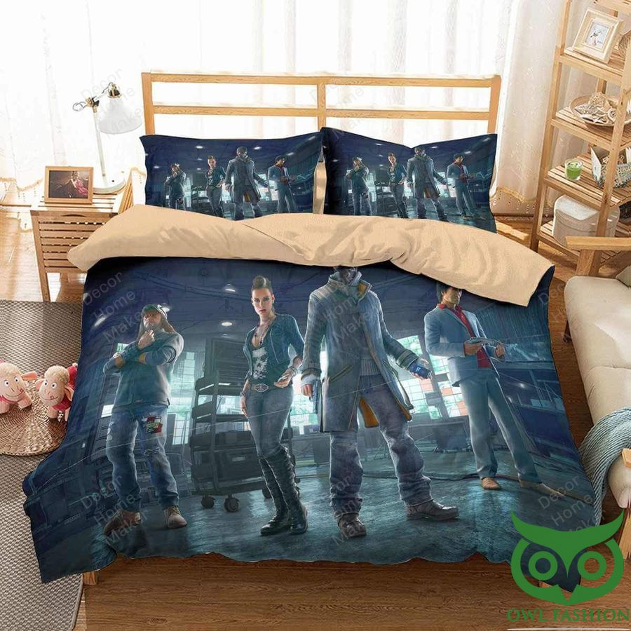 Luxury Watch Dogs 2 Film with 4 Main Characters Picture Bedding Set