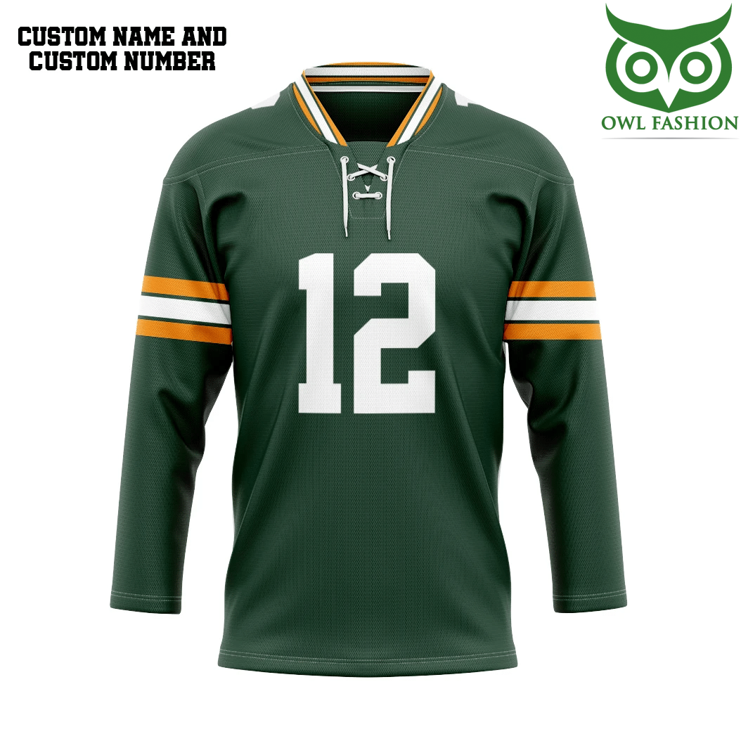 3D NFL Green Pay P Uniform Custom Name Number Hockey Jersey