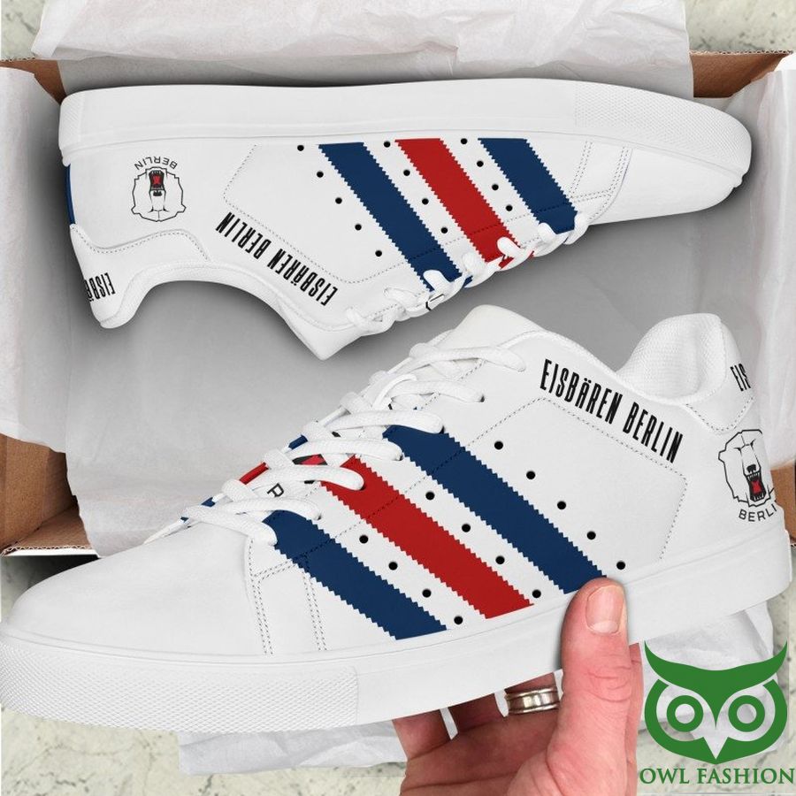 Eisbaren Berlin Ice Hockey Dark Blue and Red and White Stan Smith Shoes Sneaker