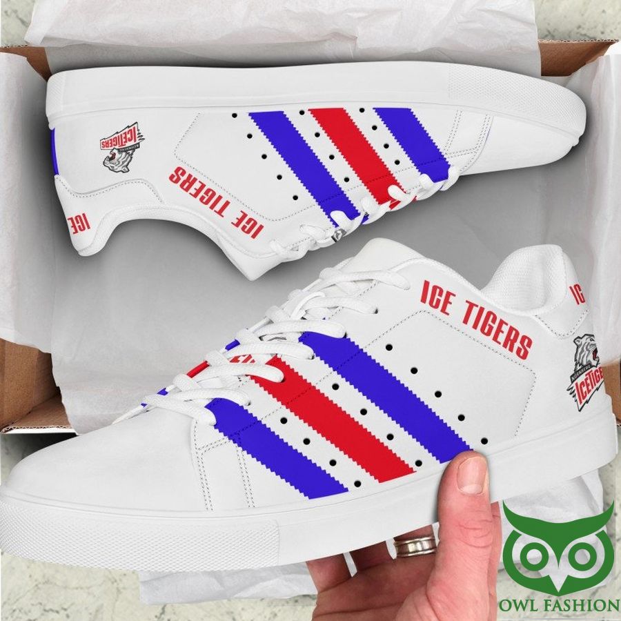 Nurnberg Ice Tigers Ice Hockey Light Blue and Red and White Stan Smith Shoes Sneaker