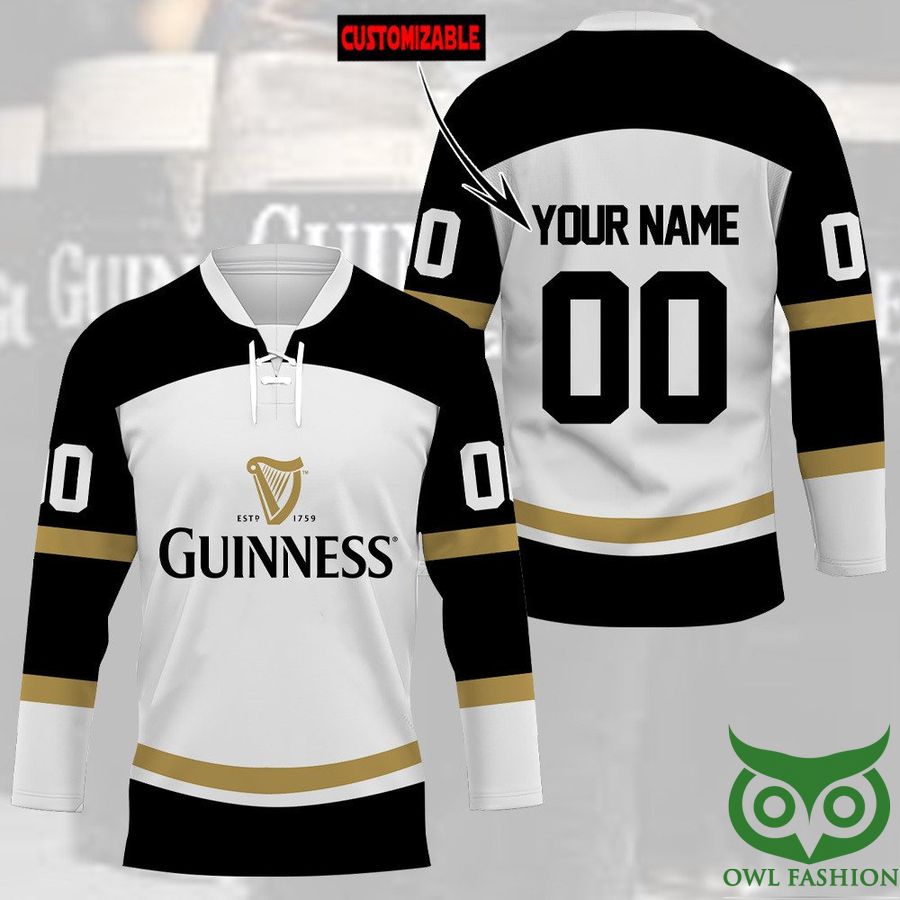 Guinness Beer Custom Name Number Hockey Jersey