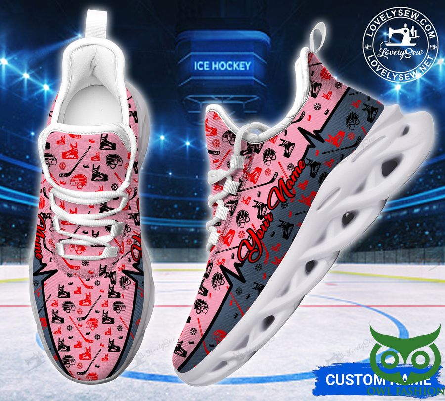 Customized Hockey Pattern Sweet Pink Max Soul Shoes