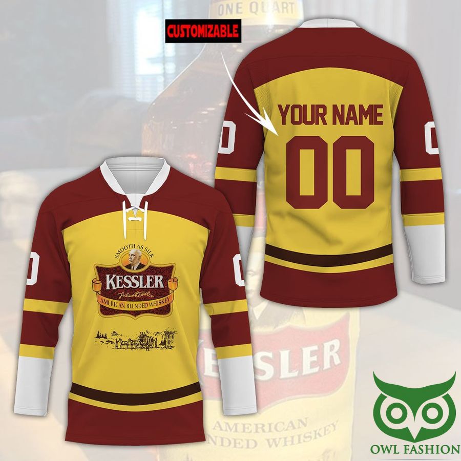 Custom Name Number Kessler Whiskey Hockey Jersey