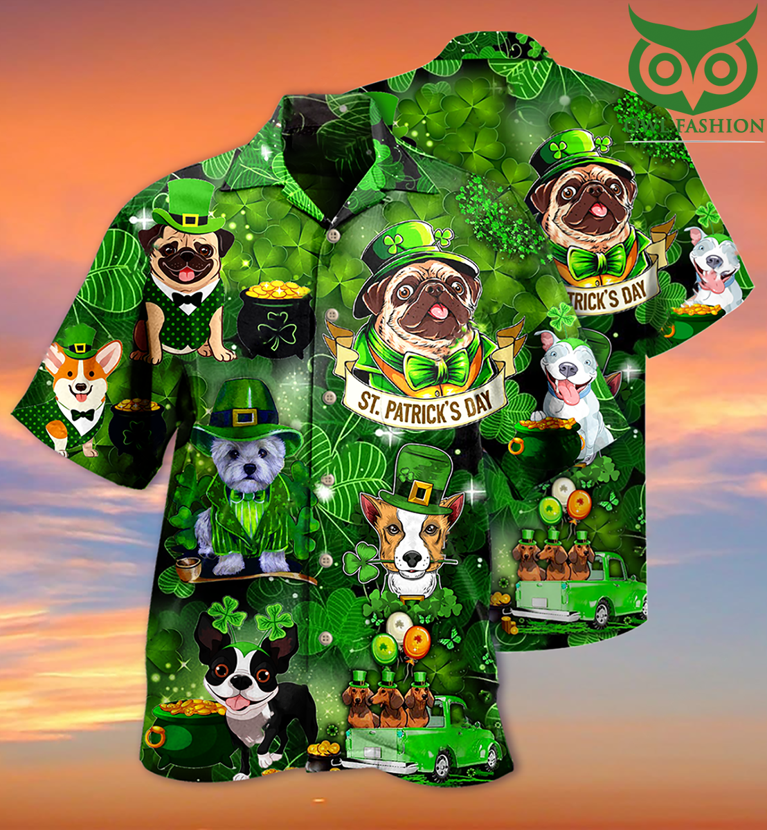 15 Dogs Love Irish Limited Edition Hawaiian Shirt