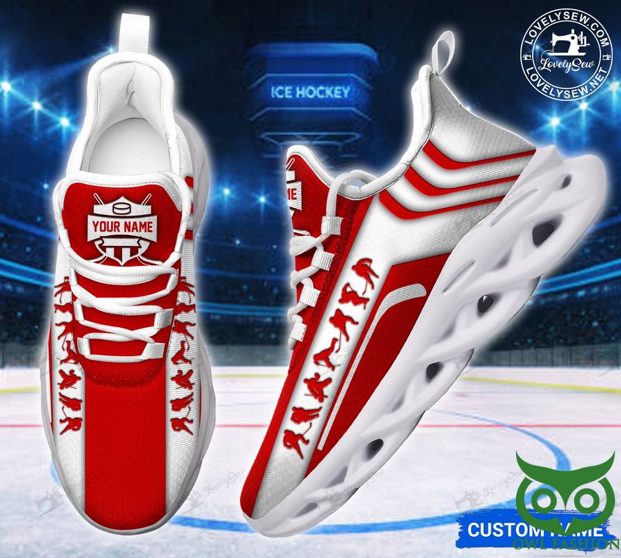 Customized Hockey Stick Red and White Max Soul Shoes