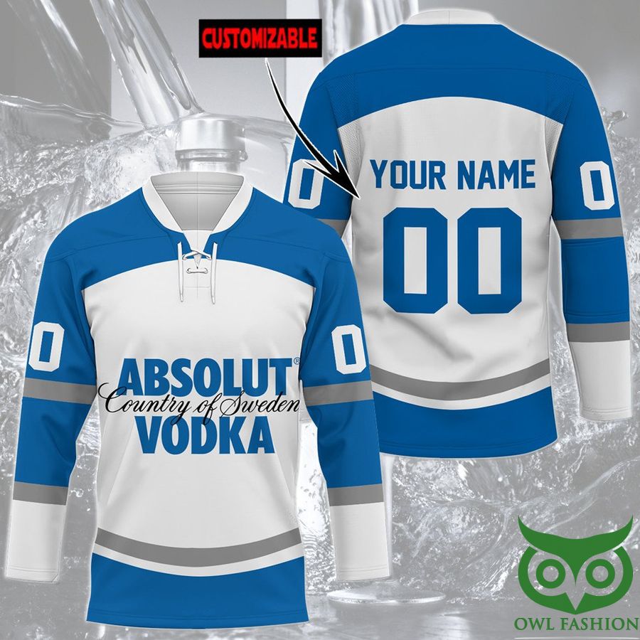 Custom Name Number Absolut Vodka Hockey Jersey