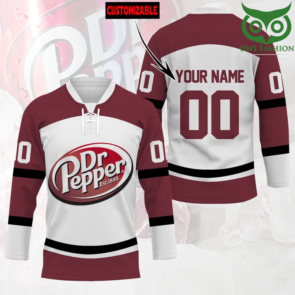Dr Pepper Custom Name Number Hockey Jersey 