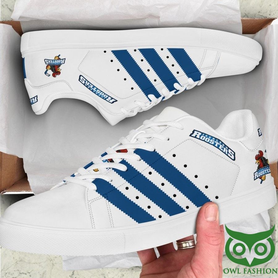 Iserlohn Roosters Ice Hockey White and Cobalt Stan Smith Shoes Sneaker