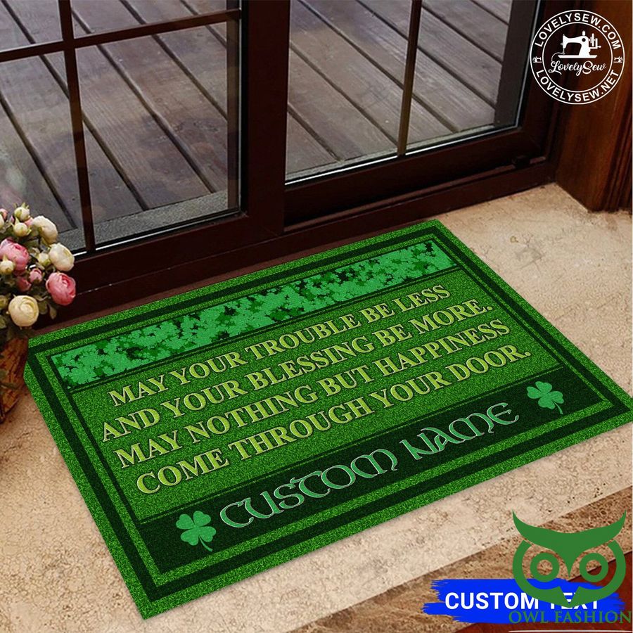 Custom Name Irish Blessing May Happiness Come Through Your Door Doormat
