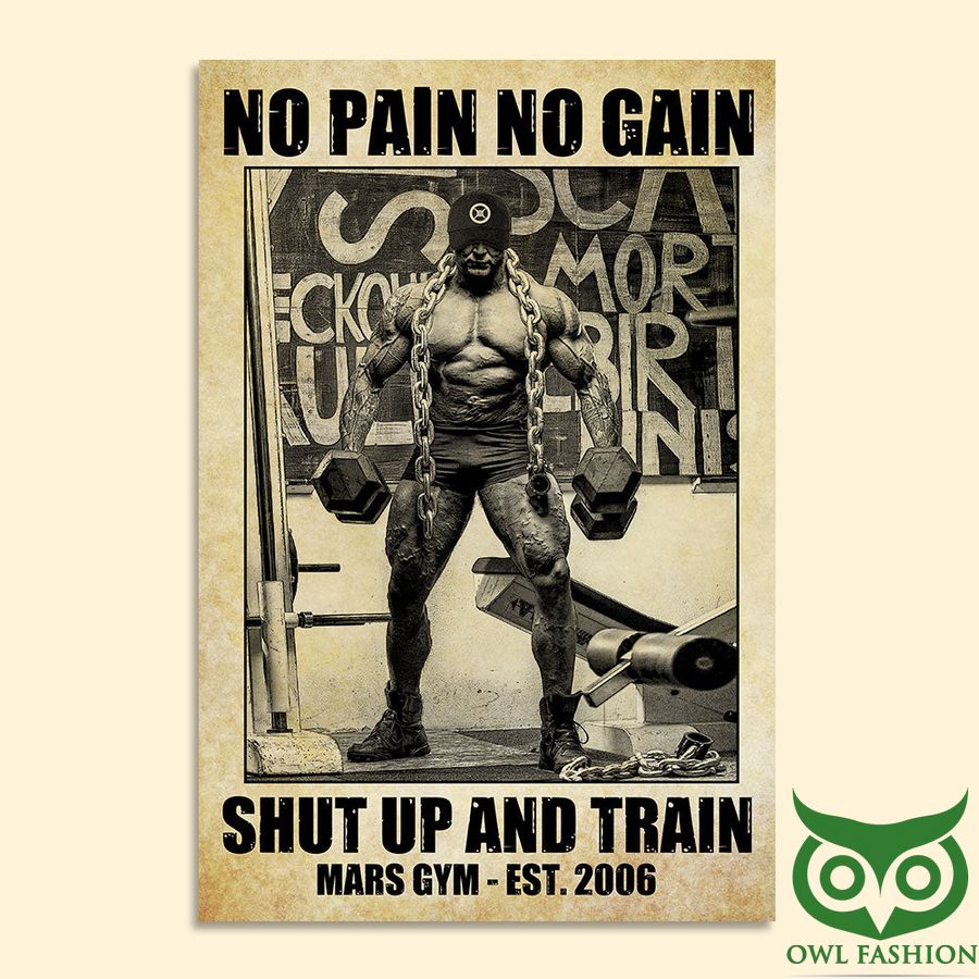 Personalized Name and Year Weight Lifting No Pain No Gain Poster