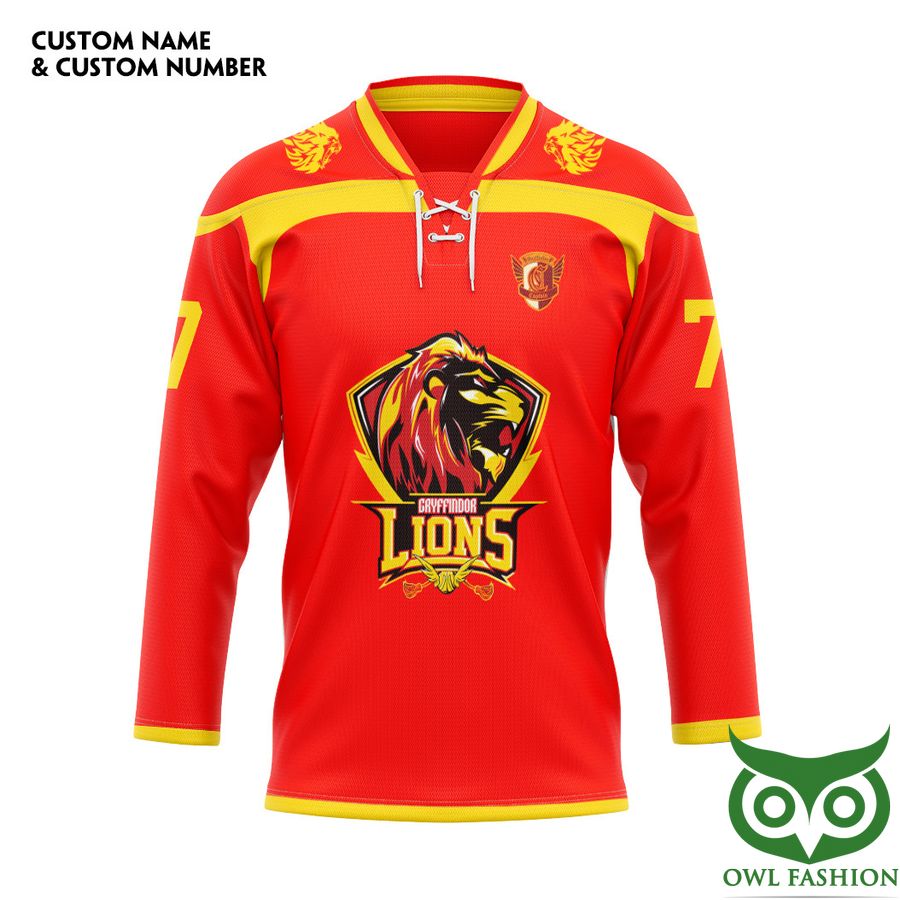 3D Harry Potter Gryffindor Hockey Team Custom Name Number Hockey Jersey