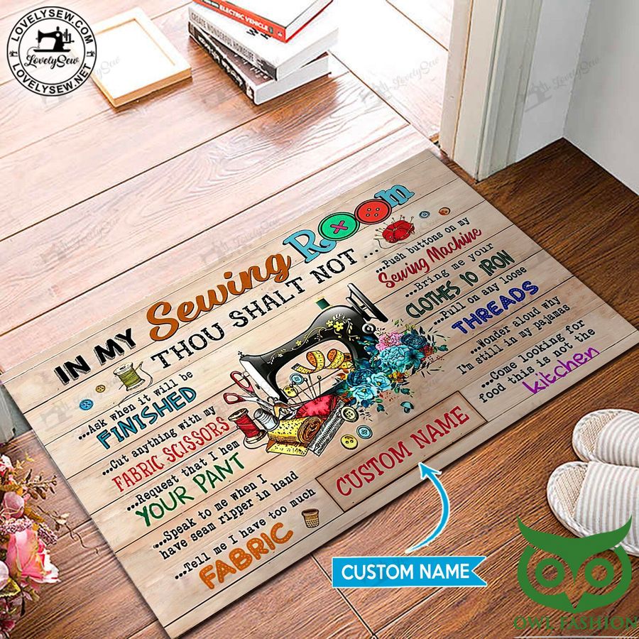 Customized In My Sewing Room Colorful Doormat