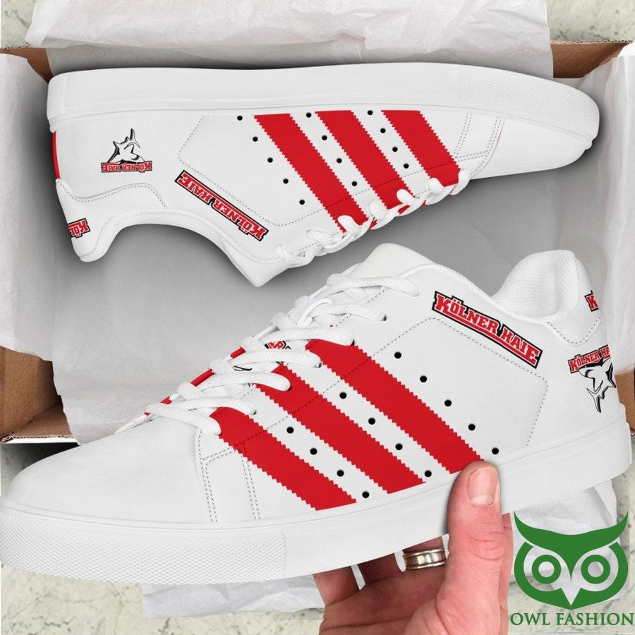 Kolner Haie Ice Hockey Red and White Stan Smith Shoes Sneaker