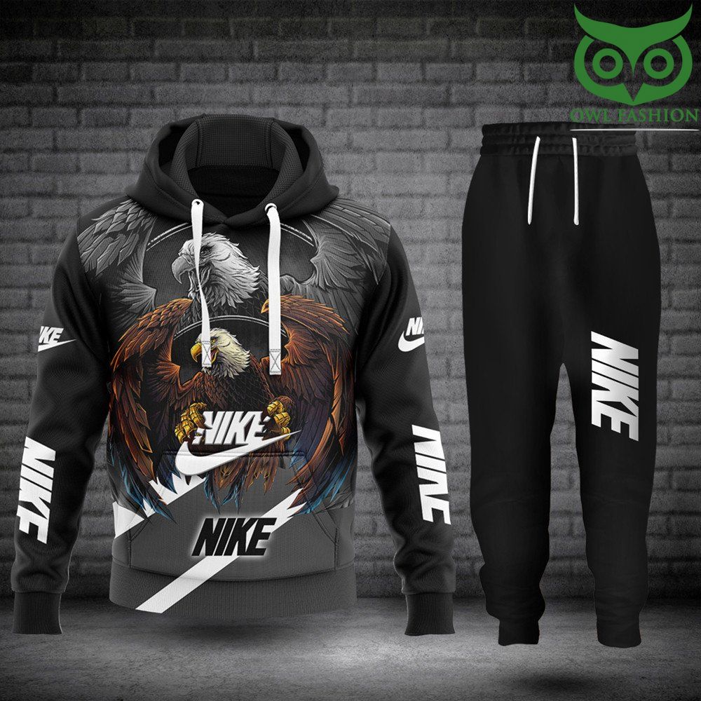 27 Nike Eagle design black 3d hoodies and sweatpants