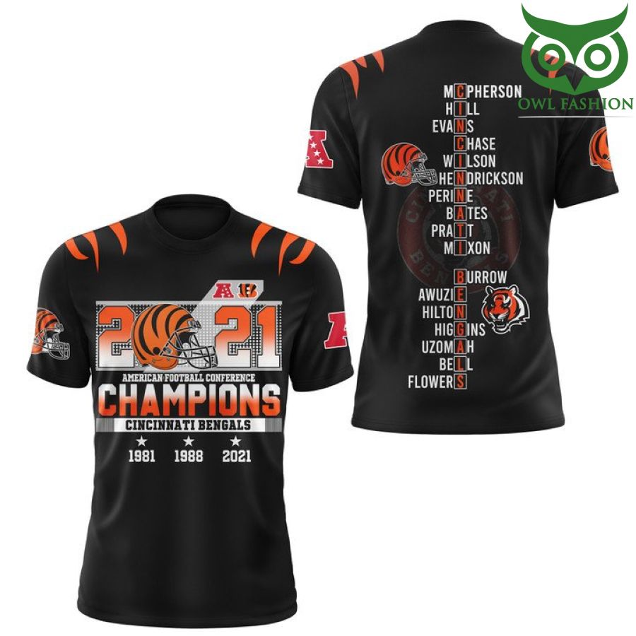 Cincinnati Bengals Champion 2021 NFL 3D Printed Hoodie and T-shirt