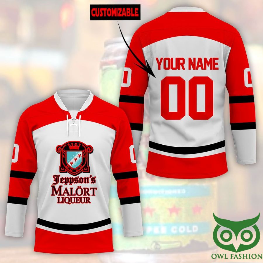 Custom Name Number Jeppson's Malort Liqueur Hockey Jersey
