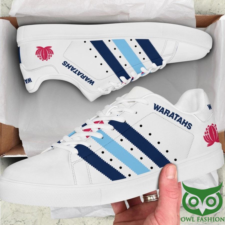 Waratahs Rugby White and Blue Stan Smith Shoes Sneaker